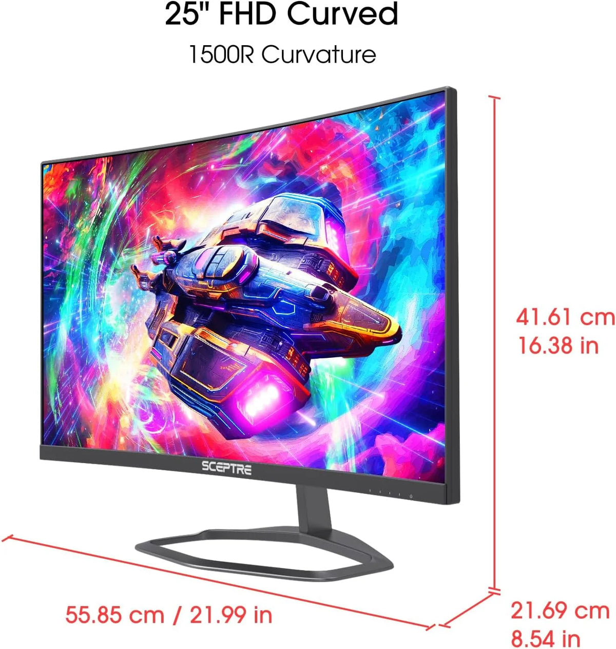 Curved 24.5-inch Gaming Monitor 240Hz 1080p 1ms DisplayPort HDMI Blue Light Shift Built-in Speakers Machine Black N8421