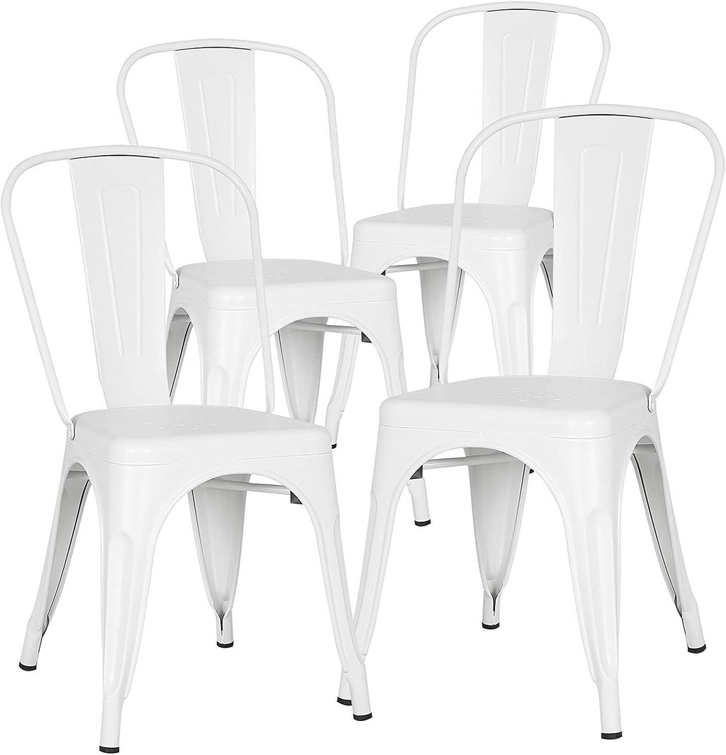 Navy Metal Patio Dining Chairs Set of 4 J88389