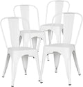 Navy Metal Patio Dining Chairs Set of 4 J88389