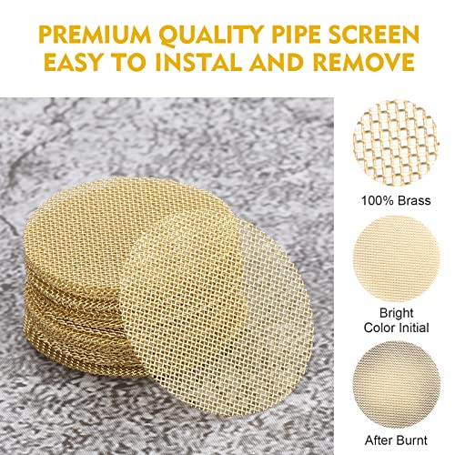 200 pcs Brass Pipe Screens Metal Pipe Filter Screen with Storage Box Y551
