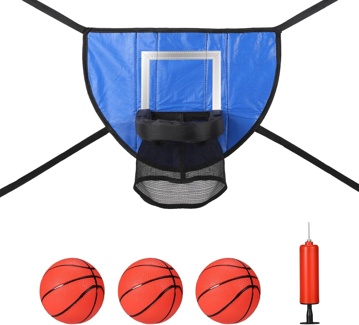Waterproof Trampoline Basketball Hoop Set with Mini 3 Basketballs and Pump I827