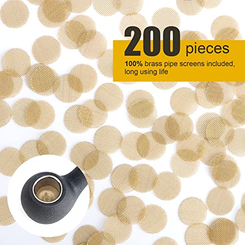 200 pcs Brass Pipe Screens Metal Pipe Filter Screen with Storage Box Y551