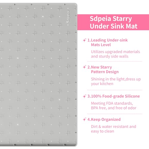 Grey Waterproof Under Sink Mat 25 x 19 inches S66034