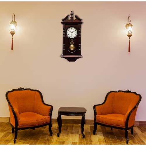 Traditional Wood Wall Pendulum Clock with Westminster Chime D569