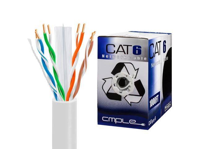 Cat6 23AWG Ethernet Network Cable 1000 ft White X7444