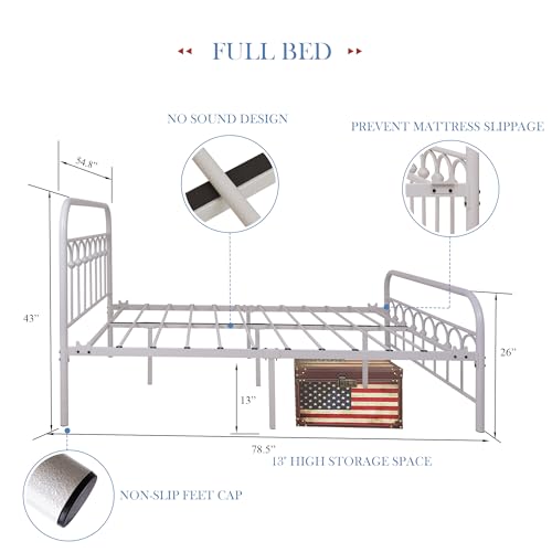 Queen Size Metal Bed Frame with Headboard and Footboard O50115