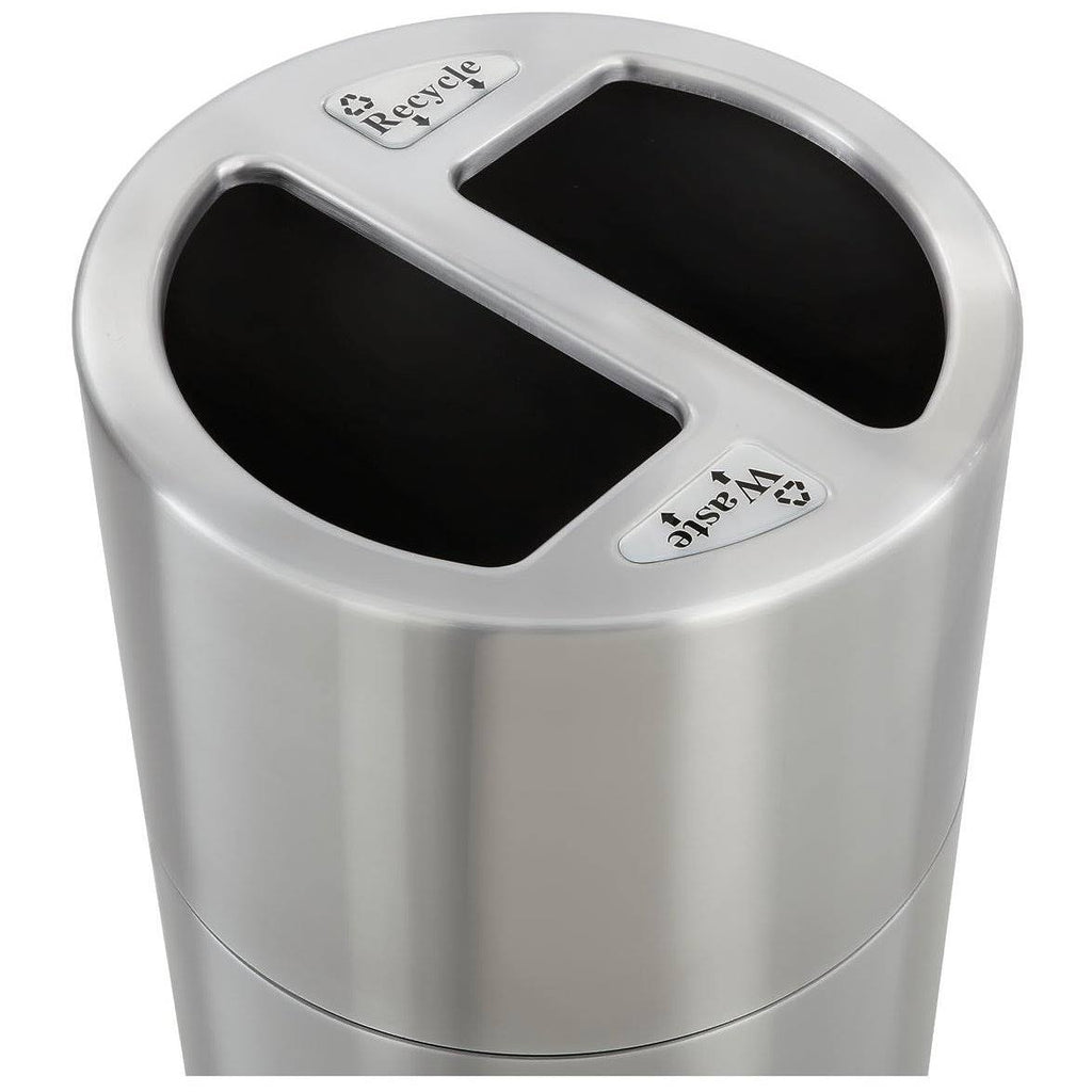 Dual Recycling Receptacle, 30 gal, Stainless Steel H435