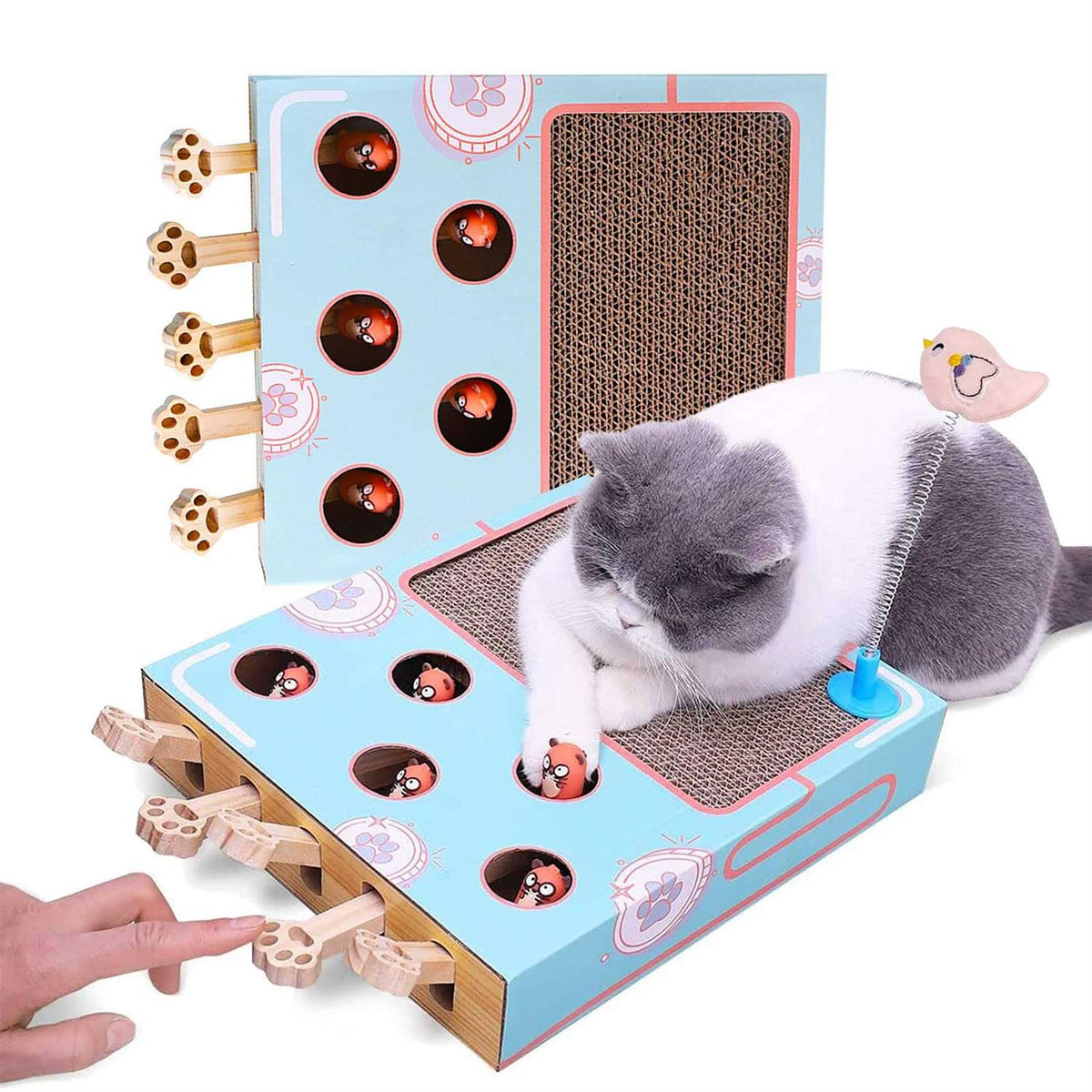 Cat Enrichment Toys with Cat Scratching Pad H408