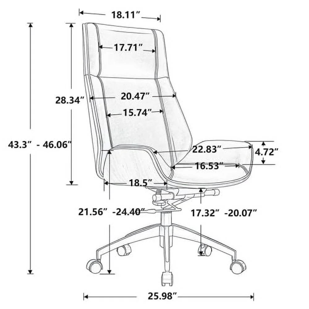 Black Genuine Leather Office Chair K879