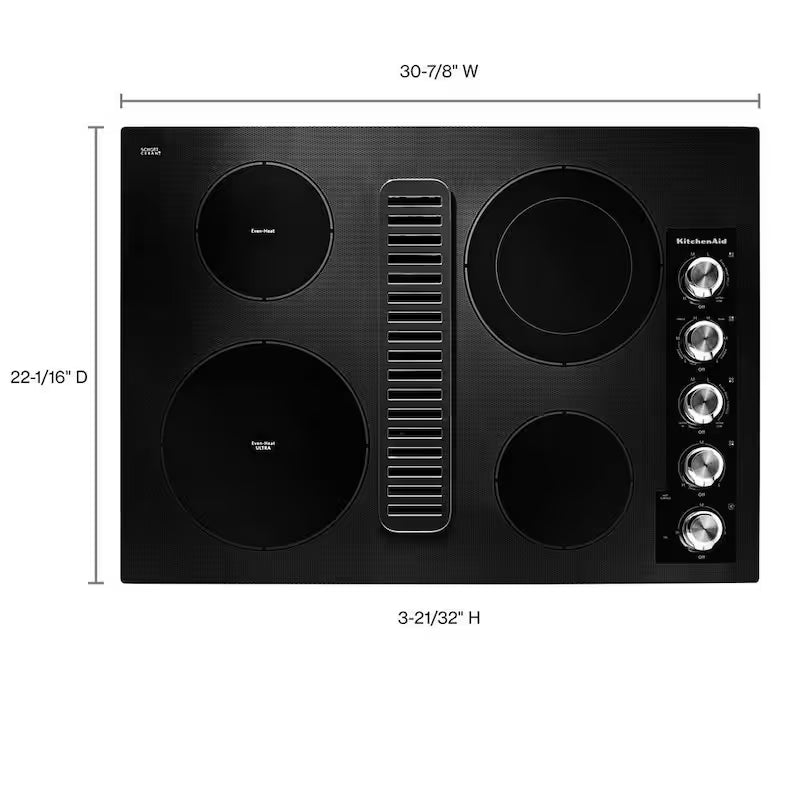 Electric Downdraft Cooktop in Black with 4 Elements G62012