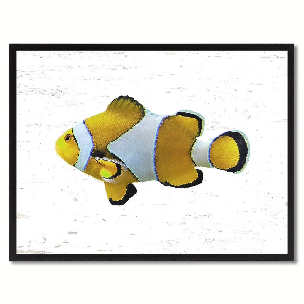 Yellow Clown Tropical Fish Painting Wall Decor C372