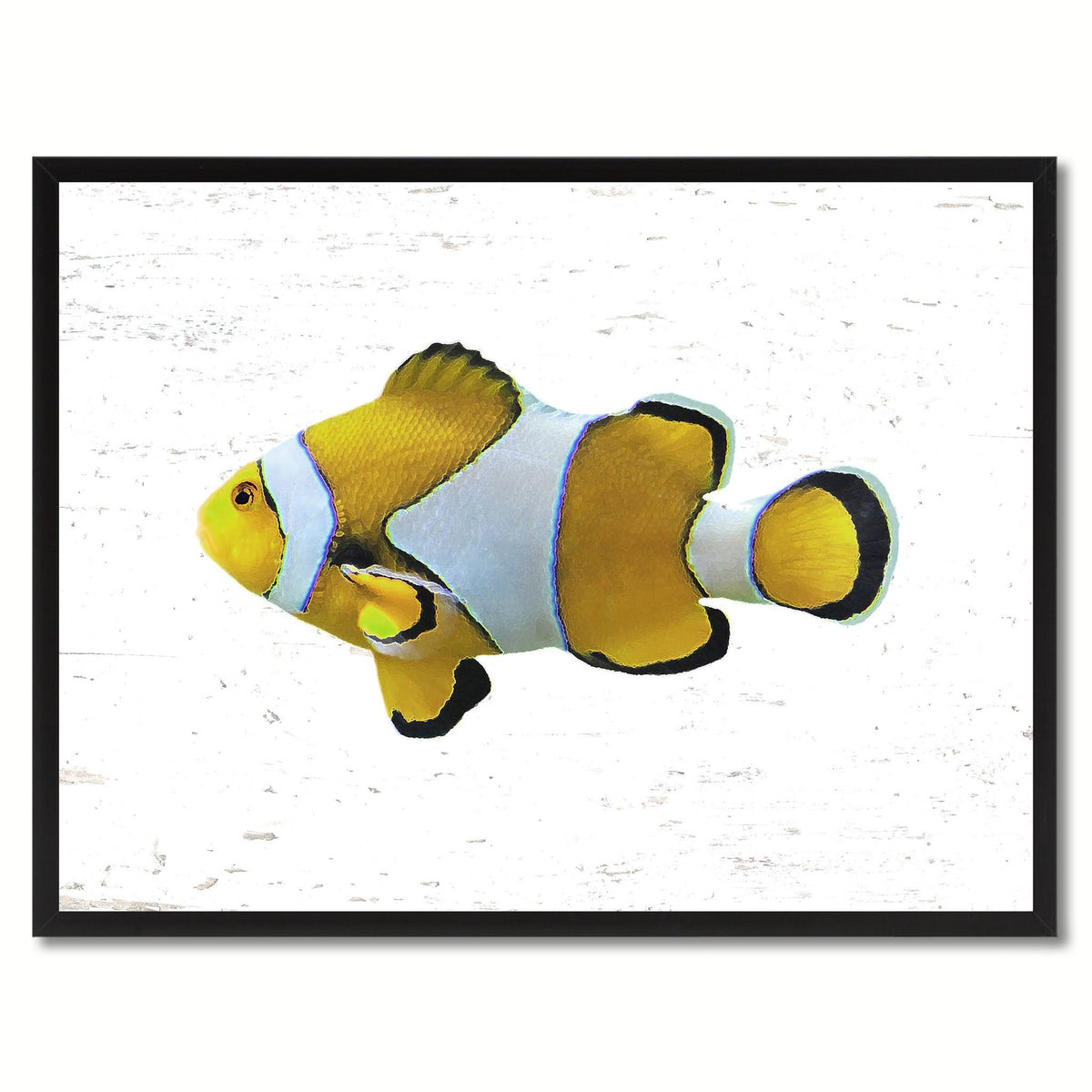 Yellow Clown Tropical Fish Painting Wall Decor C372