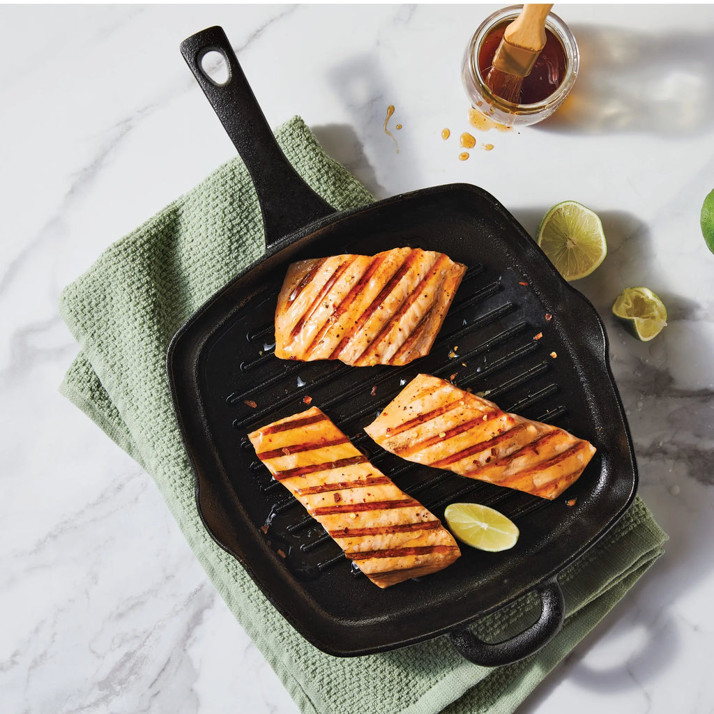 10 Inch Black Cast Iron Grill Pan O9054