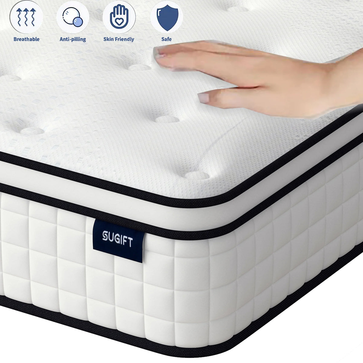 Queen Plush Gel Memory Foam Spring Mattress C593
