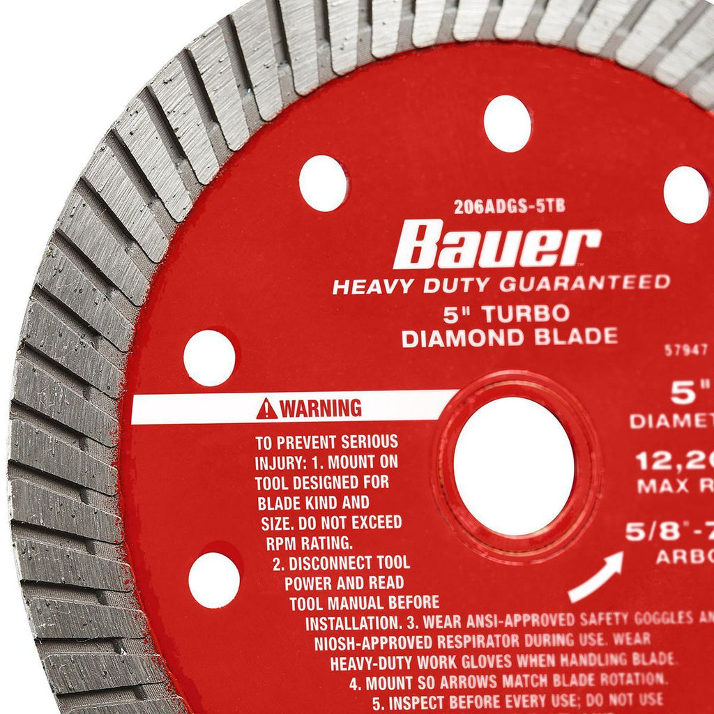 5 in. Turbo Rim Wet or Dry Cut Diamond Saw Blade A698415
