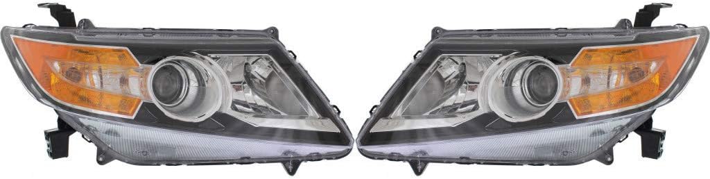 Halogen Headlight Assembly Pair for Honda Odyssey 2014 2015 2016 2017 I568641