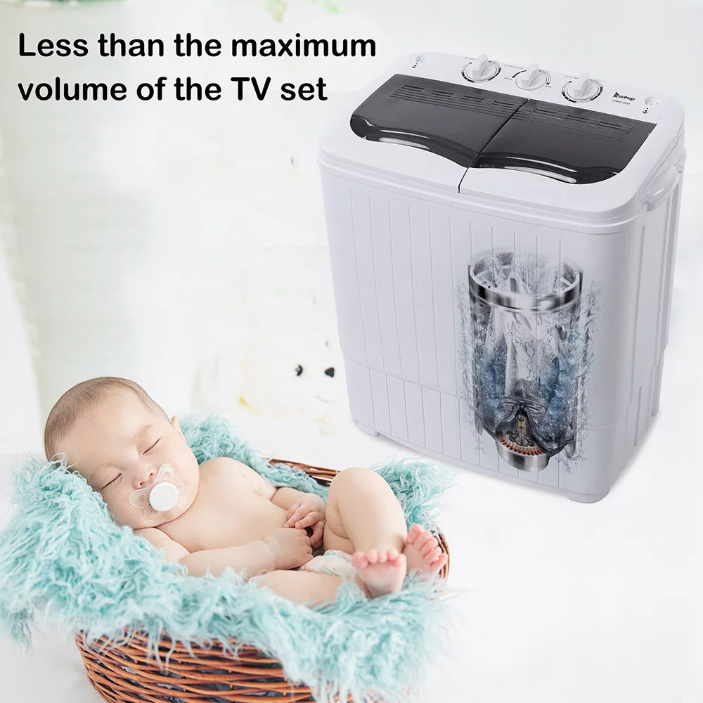 7.7lbs Semi-automatic Twin Tub Portable Washing Machine N7225