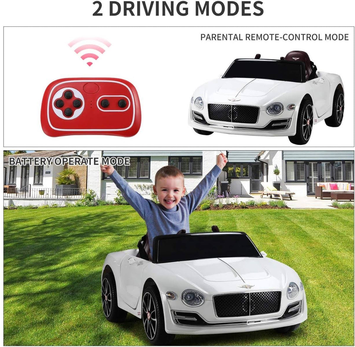 White Ride on Car M42214