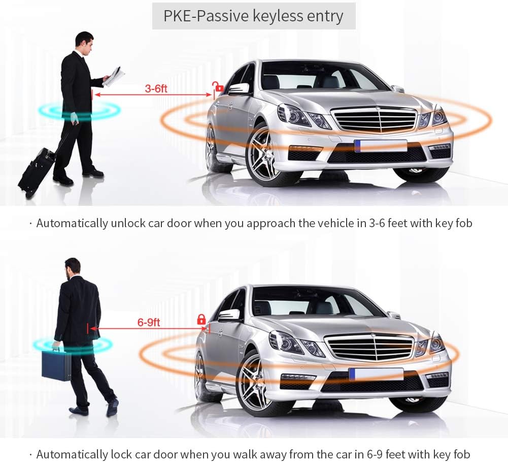 PKE Passive Keyless Entry Car Alarm System Remote Start Push Start Stop Button F42405