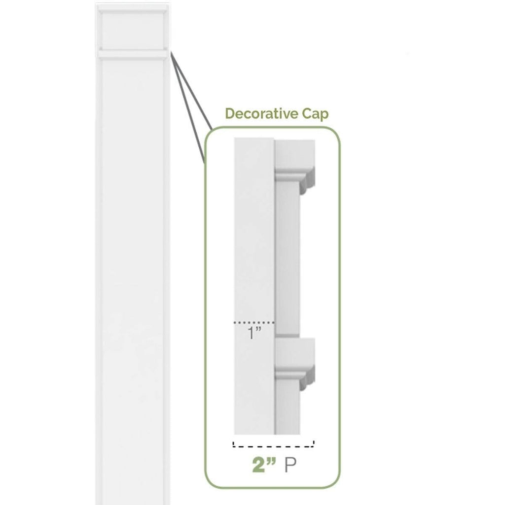 Fluted PVC Pilaster with Decorative Capital & Base (Pair) Z512336