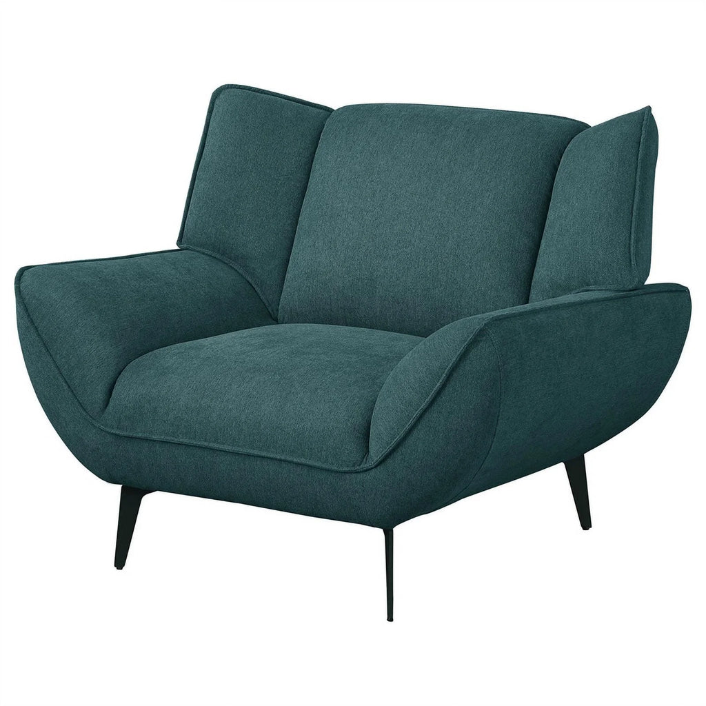 Teal Fabric Upholstered Wing Back Chair Q96317