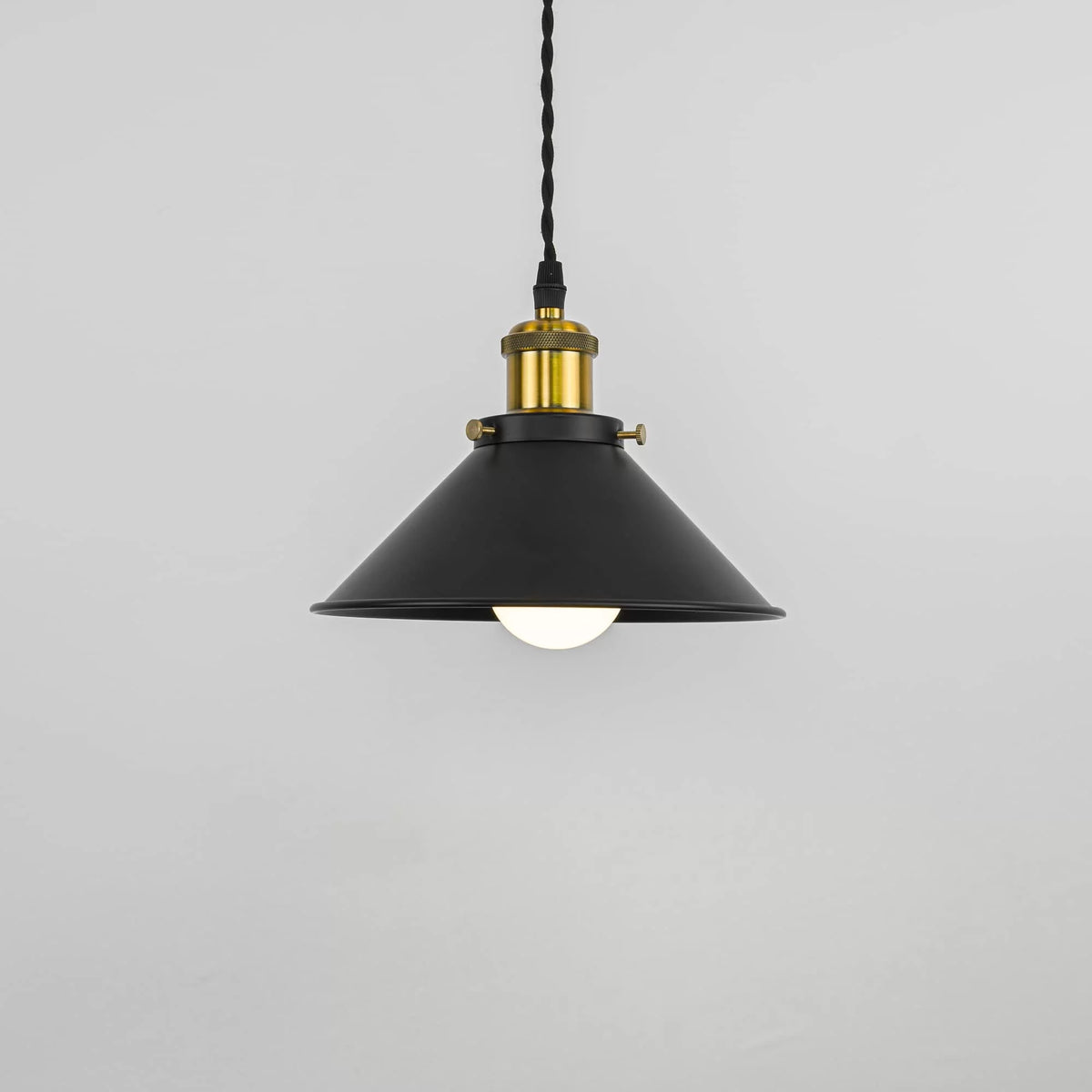 Industrial Pulley Pendant Lamp with Plug-in Cord Black Iron Shade Z2134