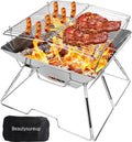 Charcoal Folding Stainless Steel BBQ Grill L161