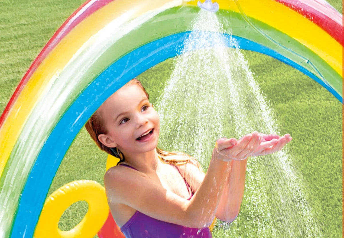 Rainbow Ring Inflatable Play Center with Slide Q6865