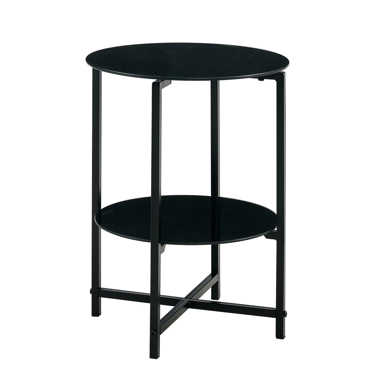 Round Tempered Glass End Table J69228