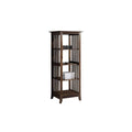 4 Tier Wooden Frame Bookcase with Slatted Side Panels, Brown L839136