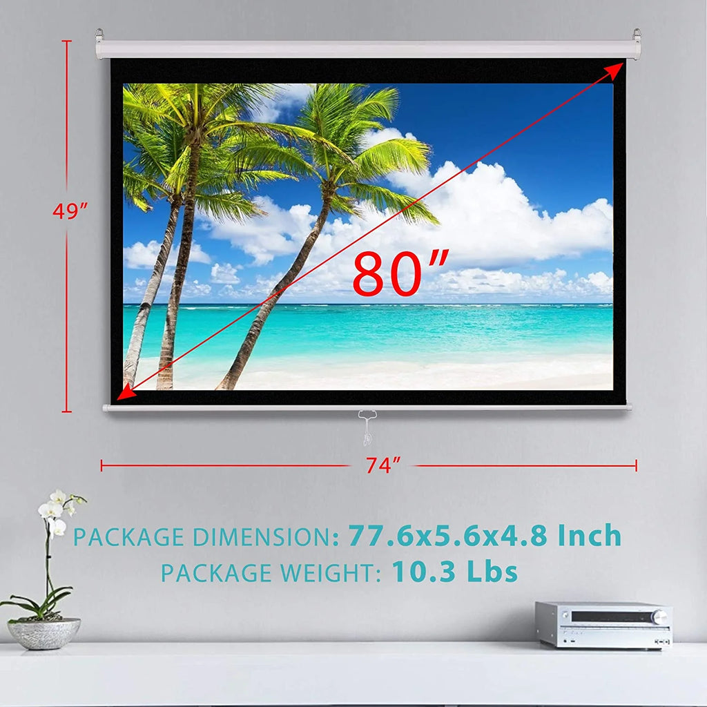 80 inch 16:9 HD Retractable Projector Screen O3879