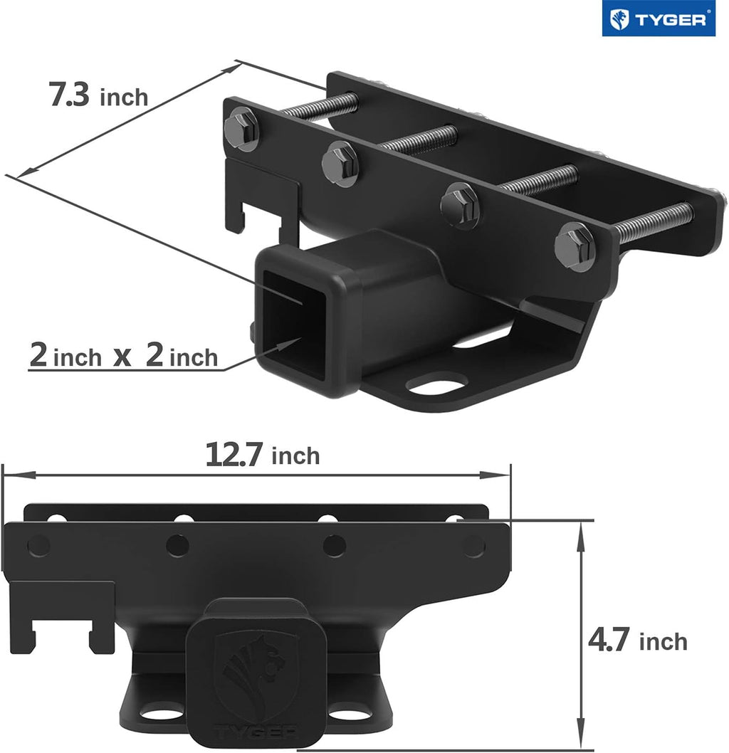 Hitch & Cover Kit 2 inch Rear Receiver Hitch Tow Towing Trailer Hitch Pack of 2 A240