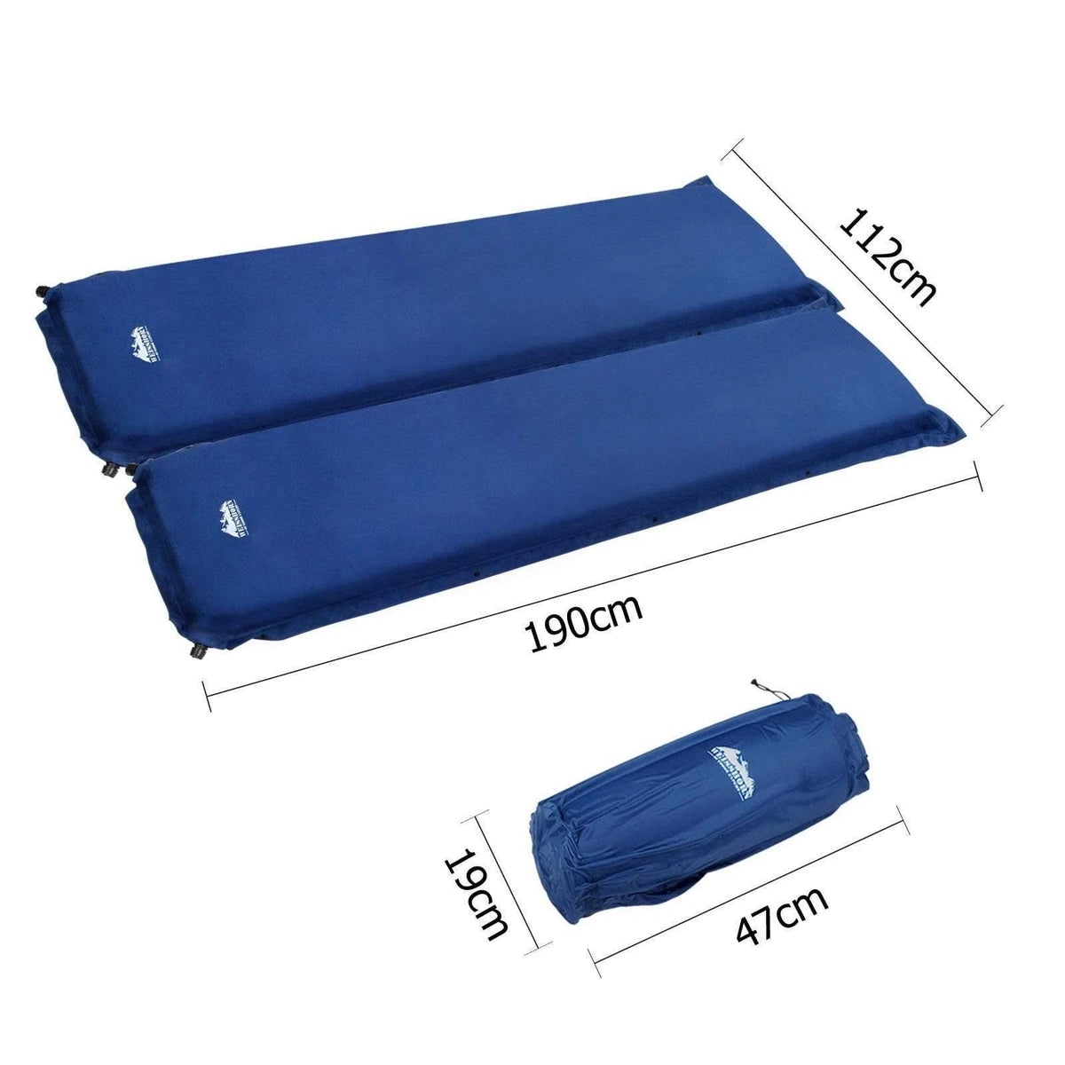 Self Inflating Camping Sleeping Mat Double Navy 10cm Thick B35827