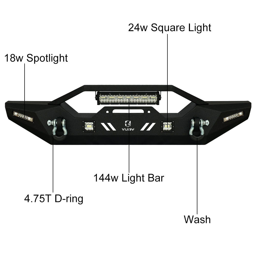 Front and Rear Bumpers for Jeep Gladiator JT with D-rings Z9250