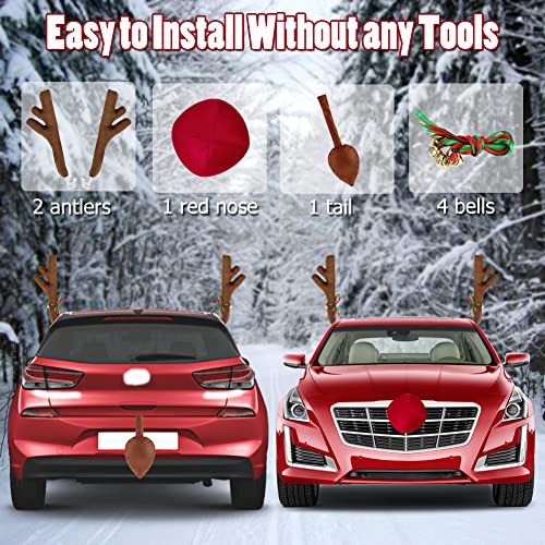 Car Reindeer Antlers & Nose Decorations Set N180