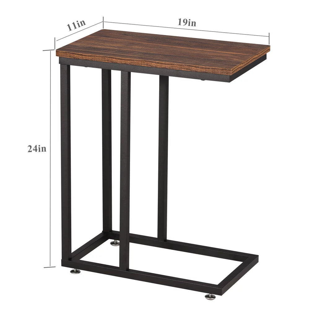 Set of 2 C-Shape Side Table Metal Frame L6198