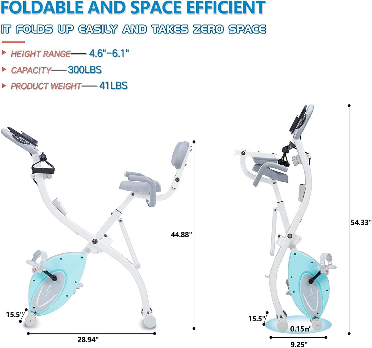 Folding Exercise Bike with Arm Workout Q77571