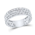 14kt White Gold Diamond Pave Band Ring Size 7 P679