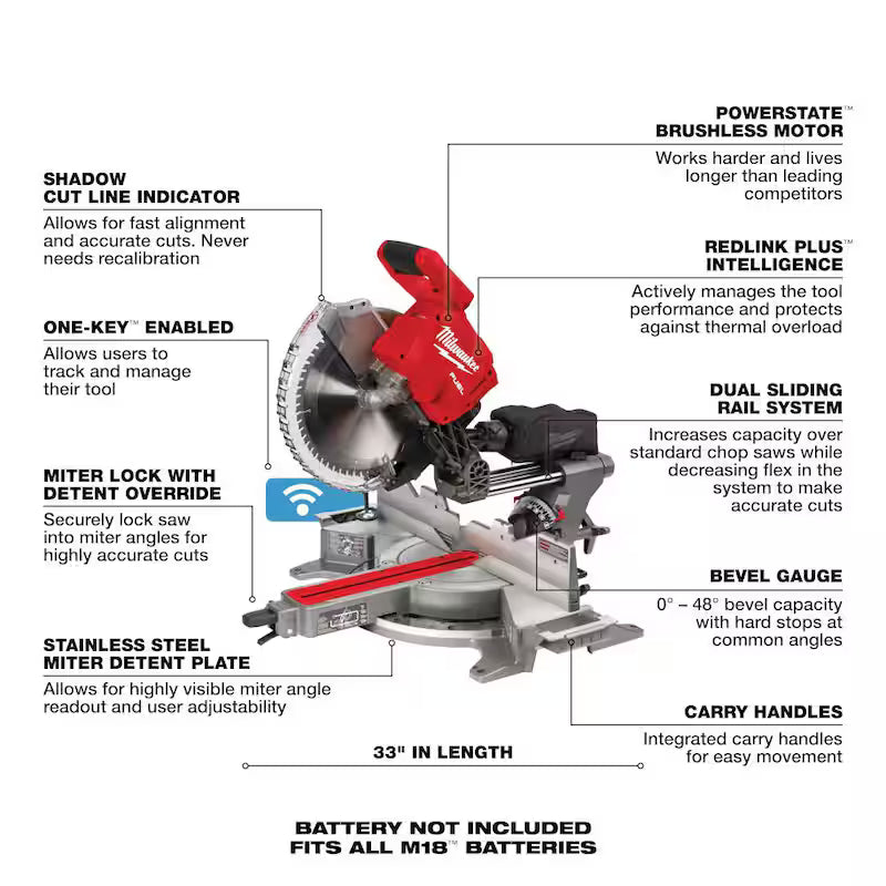 18V Lithium-Ion Brushless Cordless 12 in. Dual Bevel Sliding Compound Miter Saw X4291