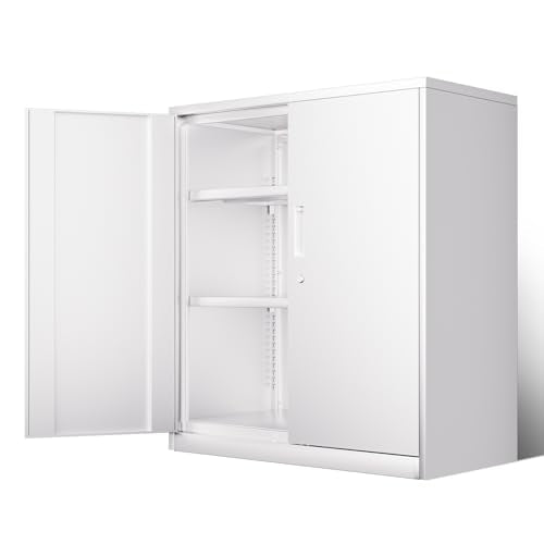 Metal Storage Cabinet with 2 Doors and 2 Adjustable Shelves U63943