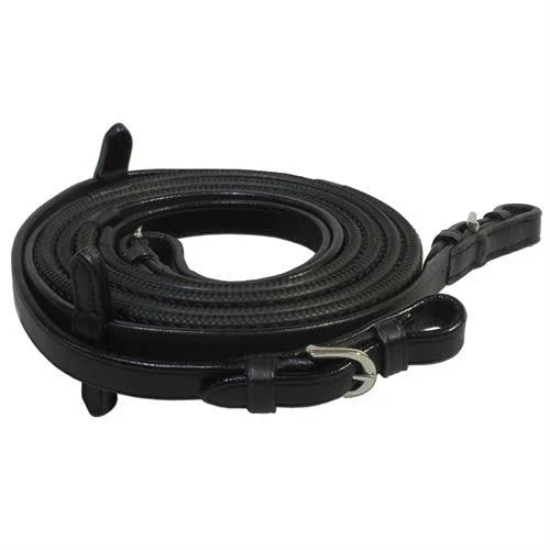 Black Rubber Reins with Buckles D62220