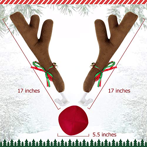 Car Reindeer Antlers & Nose Decorations Set N180