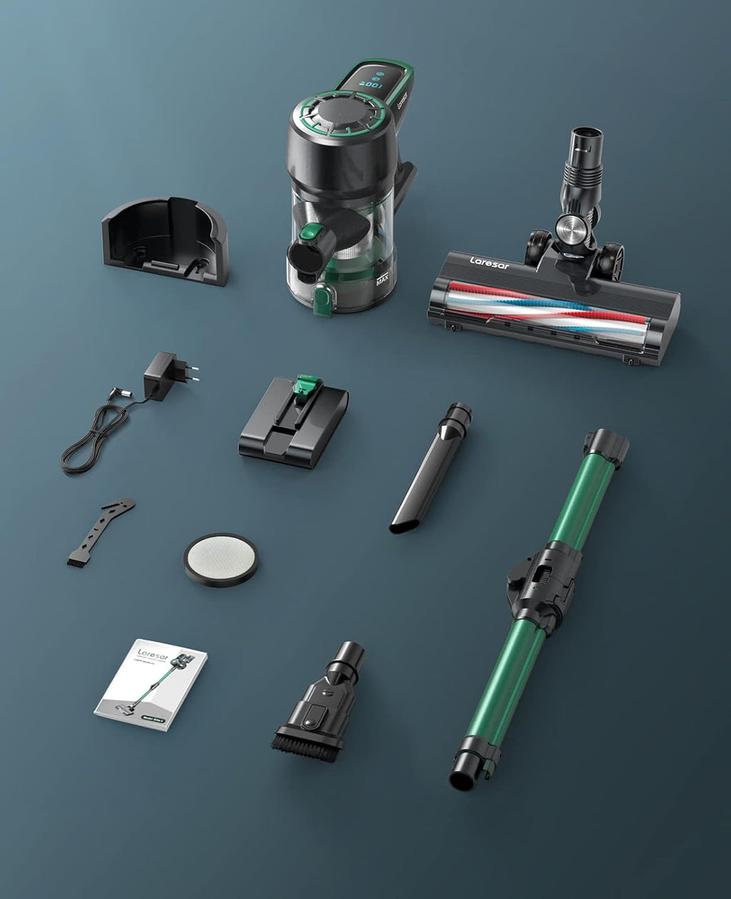 Cordless Stick Vacuum Cleaner with Foldable Tube, LED Display, Detachable Battery E901