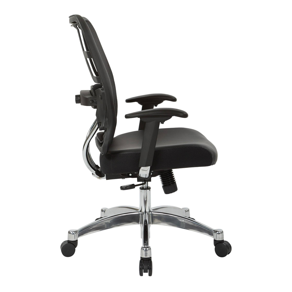Black Vertical Mesh Back Chair with Bonded Leather Seat X10205