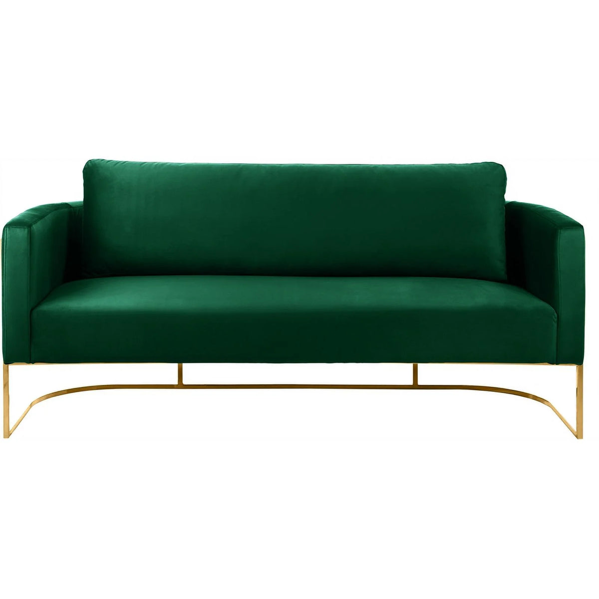 Green Velvet Sofa with Gold Metal Base R1964