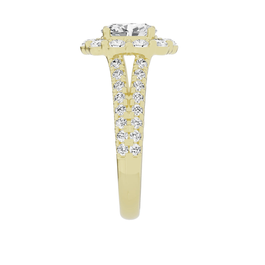 2ct Lab-Grown Oval Halo Diamond Engagement Ring 10k Yellow Gold N848382