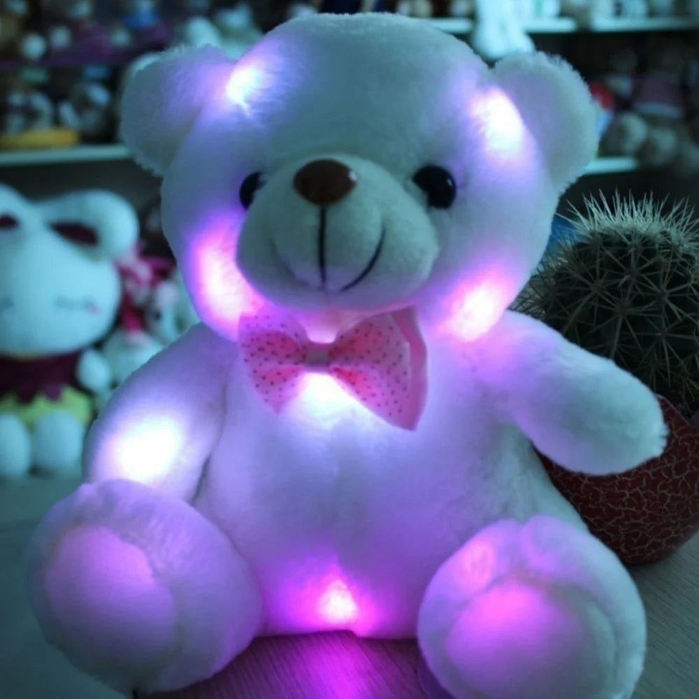 White Teddy Bear Plush Light Up Toy W993531