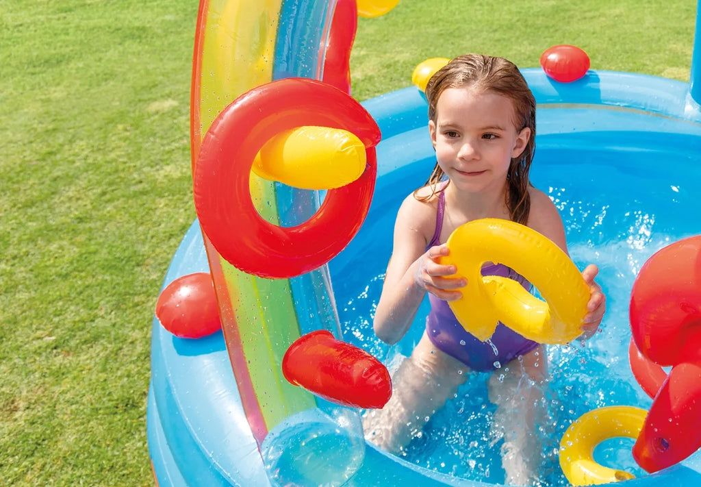 Rainbow Ring Inflatable Play Center with Slide Q6865