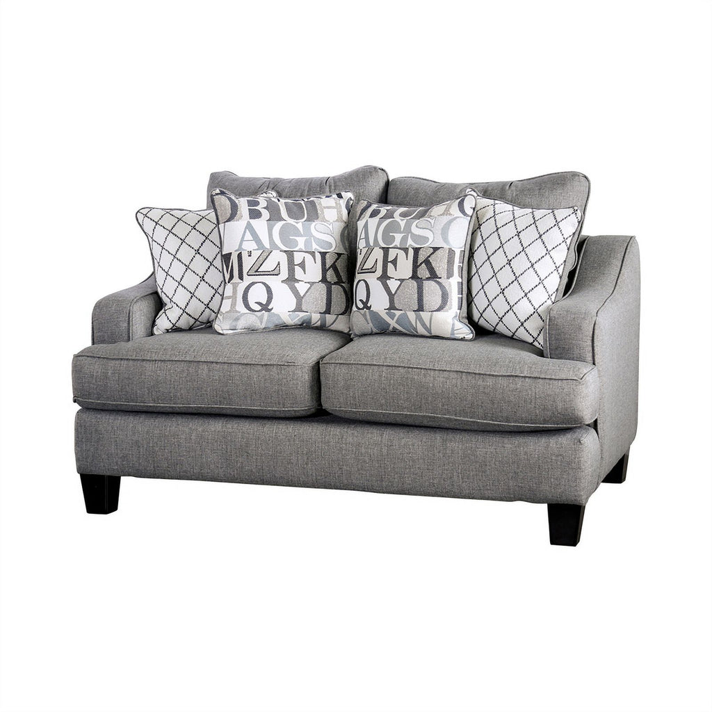 Bluish Gray Fabric 3-Piece Sofa Set N38213