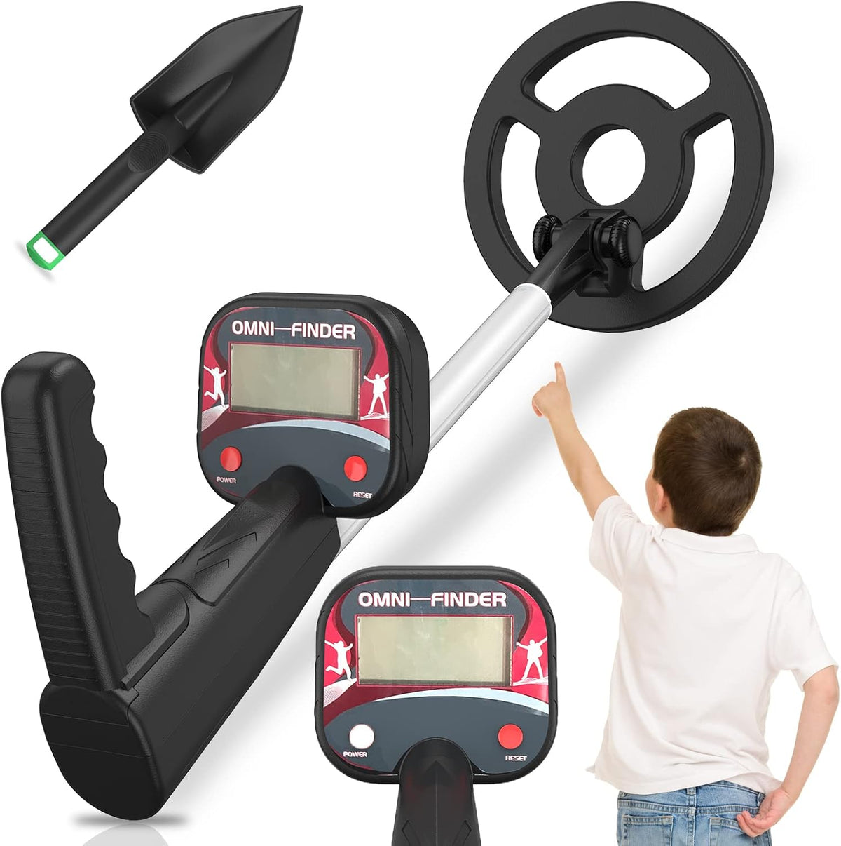 Metal Detectors for Kids, 7-inch Waterproof Search Coil, Adjustable Stem, LCD Screen, Pack of 2 X23421